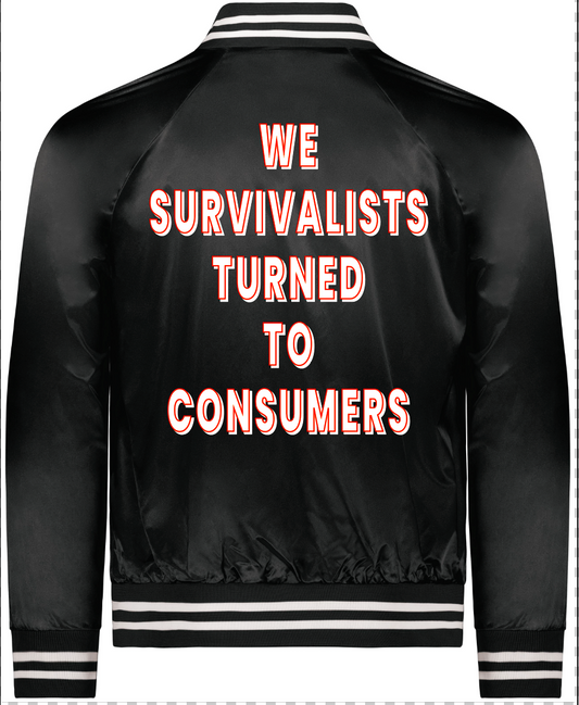 Consumerism Satin Baseball Varsity Jacket