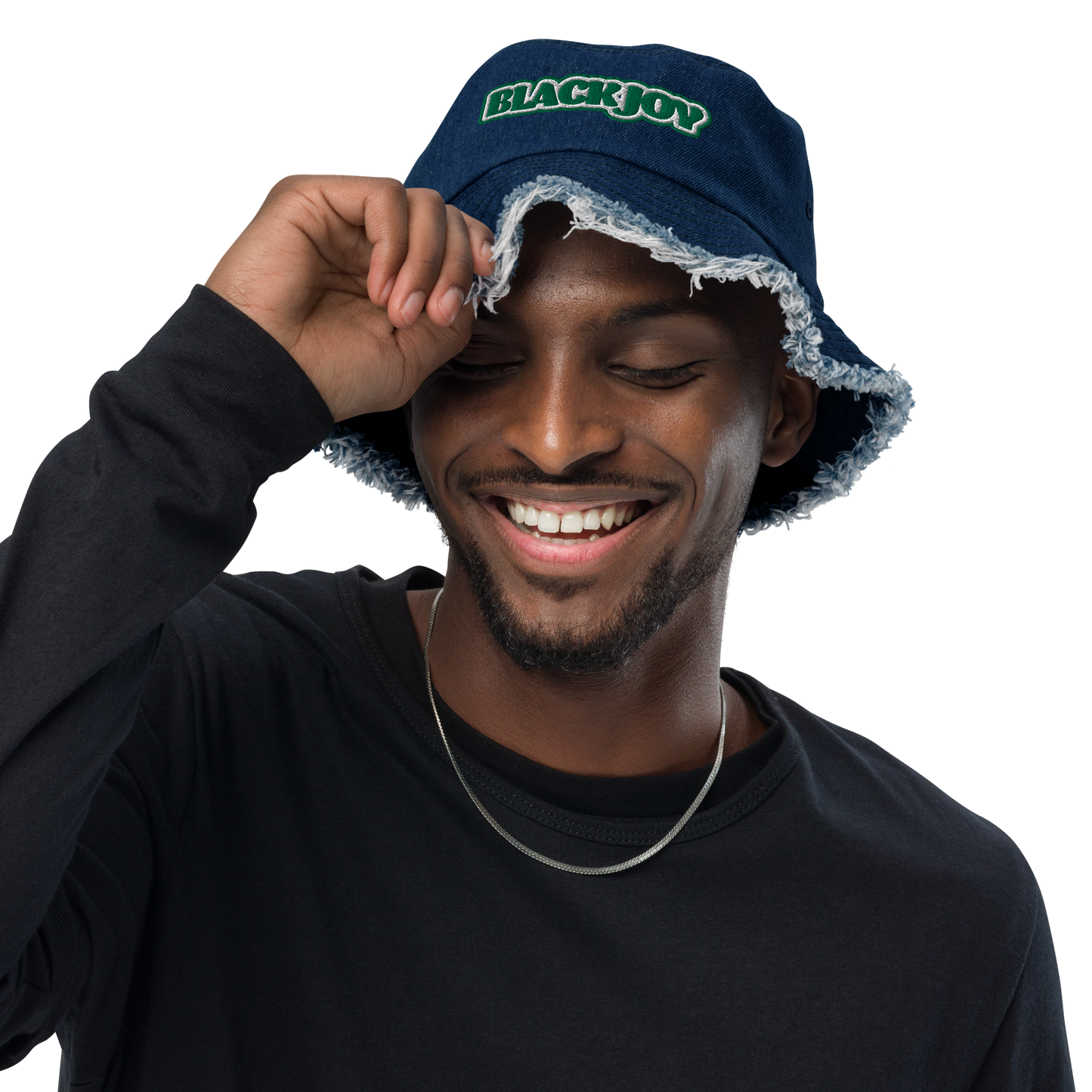 Black Joy denim bucket hat